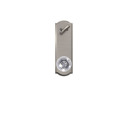 Schlage Custom FCT59HOB619CAM Custom Hobson Knob with Camelot Escutcheon Interior Active Trim with 16680 Latch and 10269 Strike Satin Nickel Finish