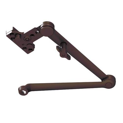 Parallel Arm Super Smoothee Heavy Duty Adjustable Surface Mounted Hold Open Cush Door Closer with Thru Bolts 695 Dark Bronze Finish