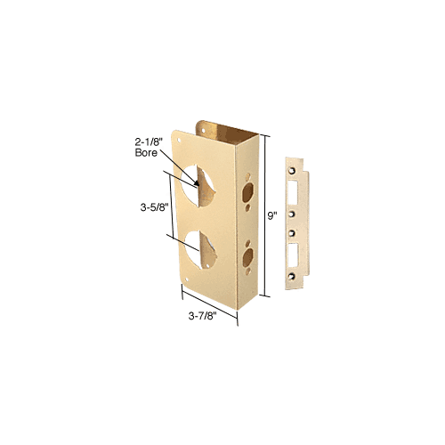 9" Combination Lock and Door Reinforcer for 1-3/4" Thick Door; 2-3/8" Backset