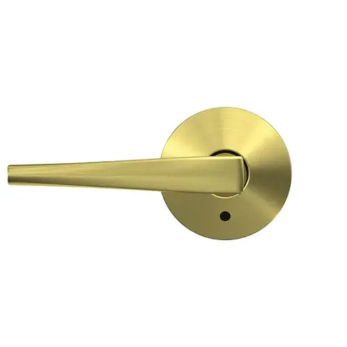 Eller Lever with Kinsler Rose Passage and Privacy Lock with 16600 Latch and 10027 Strike Satin Brass Finish