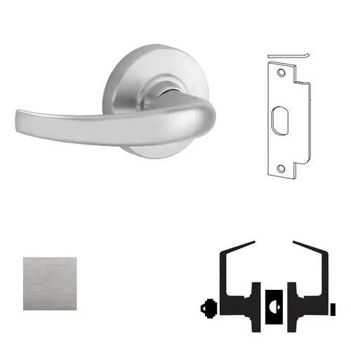 ND Series Faculty Restroom Less Cylinder Sparta with 13-247 Latch 10-025 Strike Satin Chrome Finish