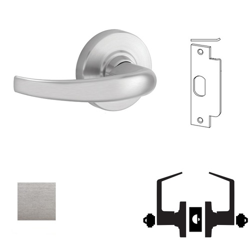 ND Series Vandlgard Vestibule C123 Keyway Sparta with 13-247 Latch 10-025 Strike Satin Chrome Finish