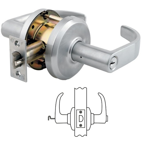 Cylindrical Lock Satin Chromium Plated