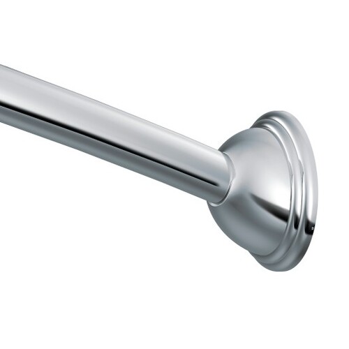 Curved 5' Shower Rod with Pivot Flange Bright Chrome Finish