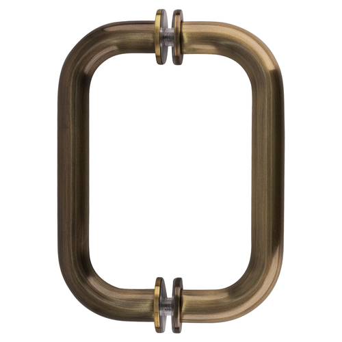 Antique Brass 6" Tubular Back-to-Back 3/4" Diameter Shower Door Pull Handles