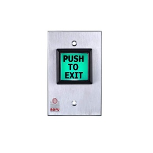 Illuminated Green Push-to-Exit Button