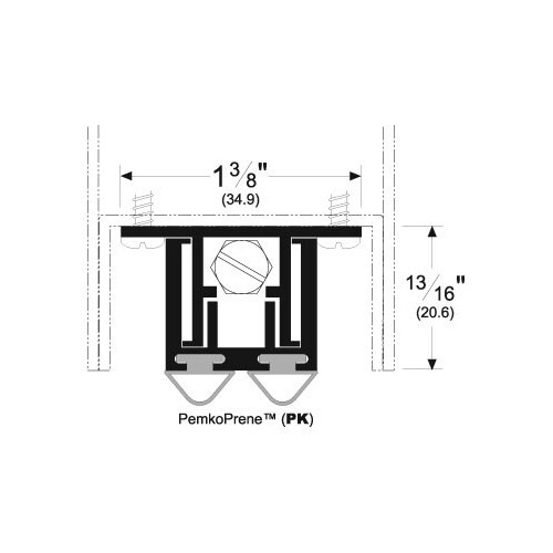 48" Full Mortise Automatic Door Bottom with PemkoPrene Mill Finish Aluminum Finish 420APKL48