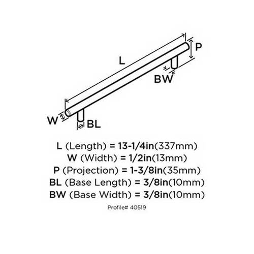 10-1/16" (256 mm) Center to Center Bar Cabinet Pull Oil Rubbed Bronze Finish