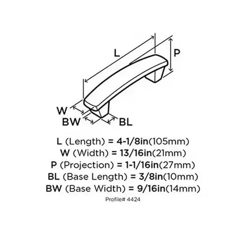 3" (76 mm) Center to Center Forgings Cabinet Pull Satin Nickel Finish