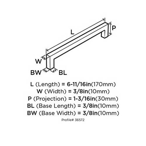 6-5/16" (160 mm) Monument Cabinet Pull Satin Nickel Finish