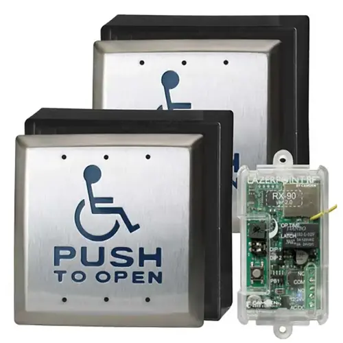 Camden Door Controls CM-RFK45/4 Concealed Screws, Brushed Stainless Steel. No-Battery Wireless Kinetic Transmitter. 900 MHz. Receiver Required