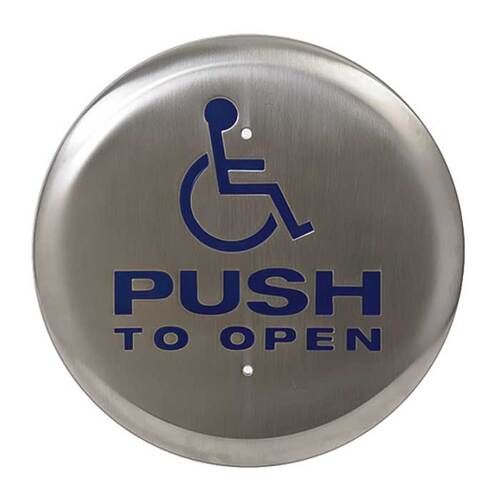 6" Round Push Plate Switch with Wheelchair and Push to Open