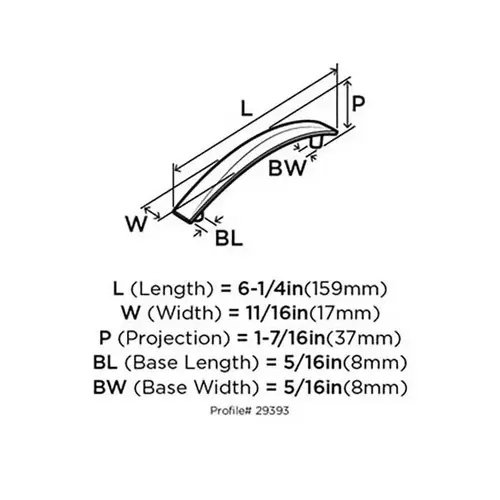 Extensity 5-1/16 in (128 mm) Center-to-Center Matte Black Cabinet Pull