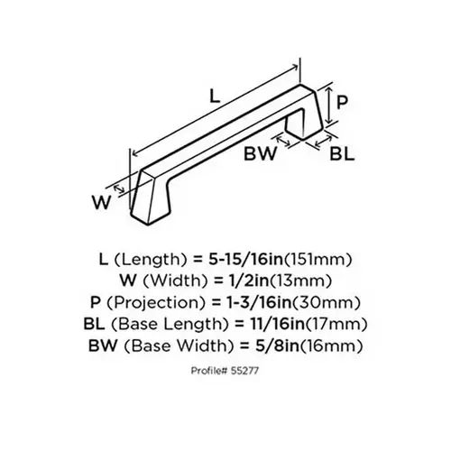 5-1/16" (128 mm) Center to Center Blackrock Cabinet Pull Oil Rubbed Bronze Finish - pack of 50