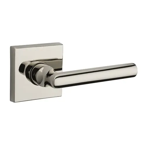 Passage Tube Lever and Contemporary Square Rose with 6AL Latch and Dual Strike Lifetime Bright Nickel Finish - 141 Finish Replaced by 055 *