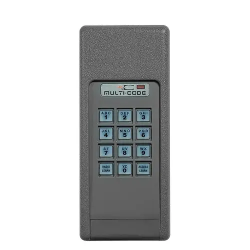 Nortek Security and Control MCS420001 Wireless Keypad, Backlit Keys, 4-Digit Access Code, Compatible with 300 MHz Multi-Code Receivers, 1024 Codes set by Dip Switches, Powered by 9-Volt Battery, 300 MHz RF Frequency