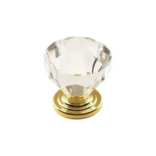 1-1/4" (32 mm) Diameter Traditional Classics Cabinet Knob Acrylic / Burnished Brass Finish