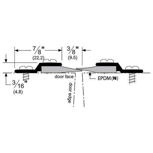 84" Split Astragal with EPDM Insert Clear Anodized Aluminum