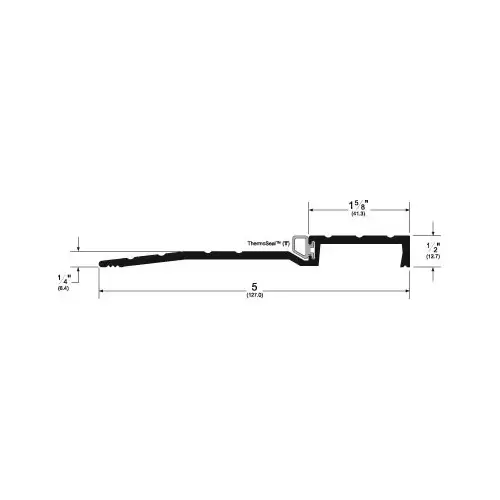 36" (3') x 5" Latching Panic Exit Saddle with ThermoSeal Mill Finish Aluminum Finish