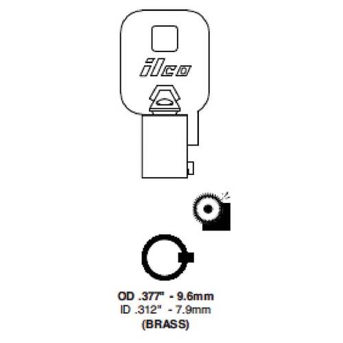 ILCO Tubular Key Blank Brass