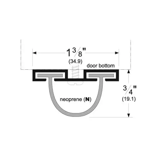 48" Meeting Stile Gasketing Clear Anodized Aluminum