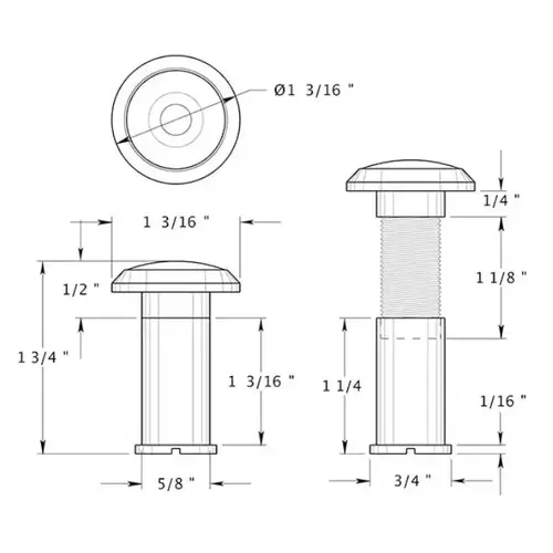 1-3/16" Diameter Traditional Door Viewer Brushed Chrome - pack of 10