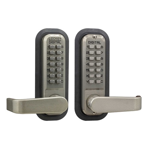 Mechanical Keyless Lever Lock with Passage Function and Double Combination Satin Nickel Finish