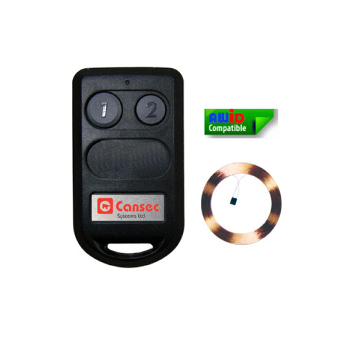 Cansec Systems Ltd CA-CP1TXFOB2-26A CA-CP1TXFOB2-A AWID Two-Button RF Transmitter, 26 Bit
