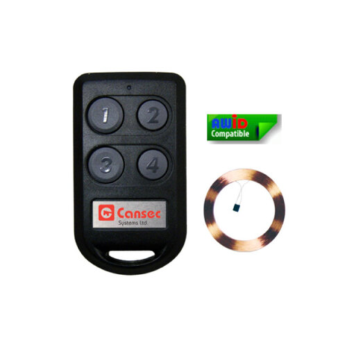 Cansec Systems Ltd CA-CP1TXFOB-37A CA-CP1TXFOB-A AWID Four-Button RF Transmitter, 37 Bit