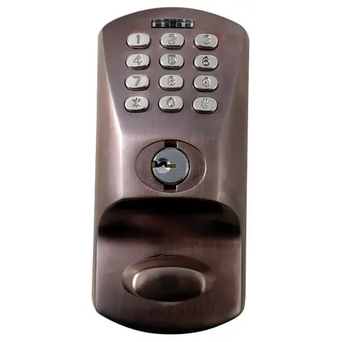 Electronic Pushbutton Deadbolt Lock With Key Override