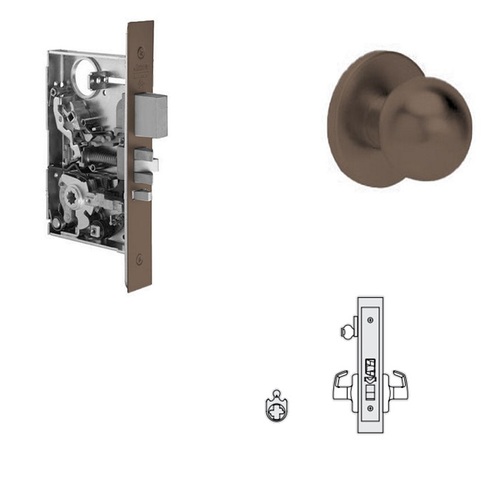 Global Knob Office Mortise Lockset - Single Cylinder