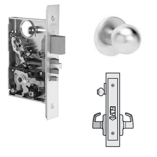 Global Knob Storeroom Mortise Lockset - Single Cylinder