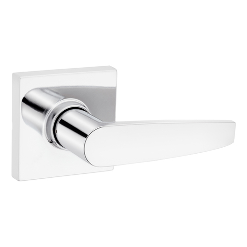 Winston Lever Square Rose Passage Lock with RCAL Latch and RCS Strike Bright Chrome Finish