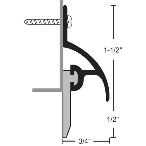 Anodized Aluminum Vinyl Door Sweep