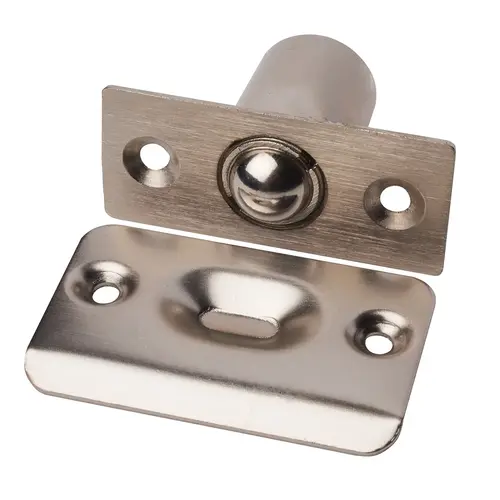 Adjustable Bullet Catch with Full Lip Strike Plate Satin Nickel