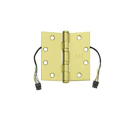 Steel Standard Weight Full Mortise Hinge x QC12 Bright Brass