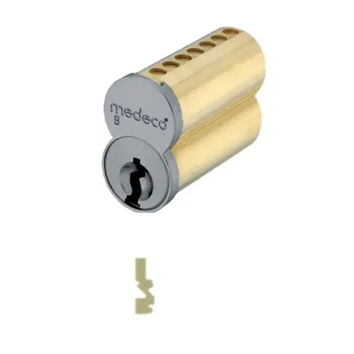 7 Pin Uncombinated Small Format Interchangeable Core with K Keyway and Clip Retainer Satin Chrome Finish