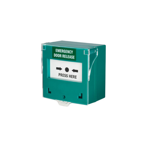 Resettable Emergency Call Point Station; Includes Blue Backlight, Built-in Buzzer and DPDT Switch Green Finish