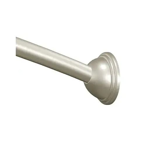 Curved 5' Shower Rod with Pivot Flange Brushed Nickel Finish