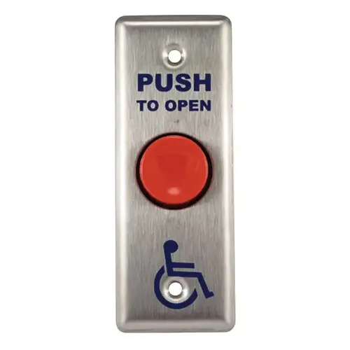 Camden CM-250/4 Economy Push Button, Stainless Steel Faceplate, Narrow Jamb, Wheelchair/PUSH TO OPEN