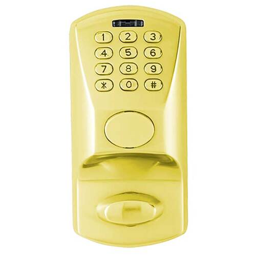 E-Plex 1500 Deadbolt with Key Override, 100 Access Codes, 1,000 Audit Events, Bright Brass