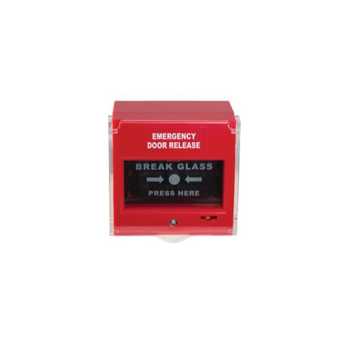 Resettable Emergency Call Point Station; Includes Blue Backlight, Built-in Buzzer and DPDT Switch Red Finish