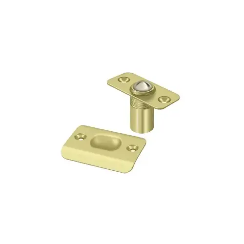 Ball Catch, Round Corners in Polished Brass