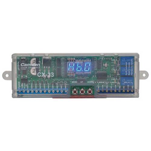 Camden Door Controls CX-33 Advanced Logic Relay, 14 Operating Modes with Sub-Modes, Large 3 Segment (Blue) LED Display, Selectable Time Delays, Large Terminal Strips Allow Larger Wire Guage, 12/24 VAC/DC Operation