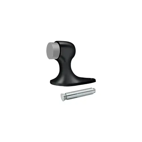 Floor Door Bumper 2-1/8", Solid Brass in Paint Black
