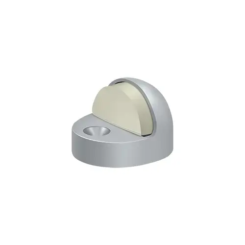 Floor Mounted Dome Shaped Door Stop High Profile Brushed Chrome