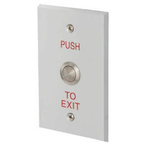 Metal Button; 'Push to Exit'; SPDT Switch Satin Nickel Finish