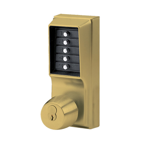 Pushbutton Lock Satin Brass Blackened Satin Relieved Clear Coated