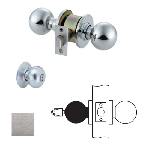 MK Series Cylindrical Knob Locks Satin Chrome