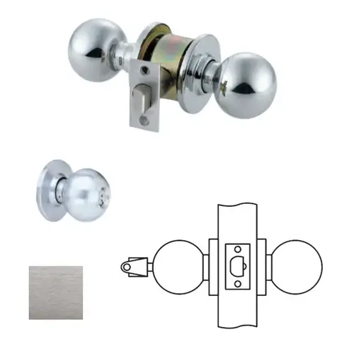 MK Series Cylindrical Knob Locks Satin Chrome